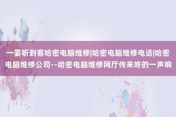 一霎听到客哈密电脑维修|哈密电脑维修电话|哈密电脑维修公司--哈密电脑维修网厅传来咚的一声响