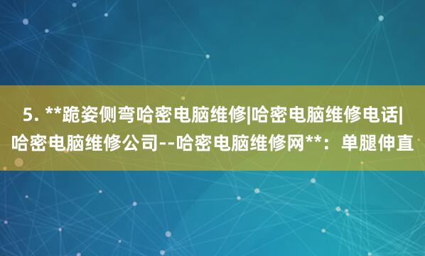 5. **跪姿侧弯哈密电脑维修|哈密电脑维修电话|哈密电脑维修公司--哈密电脑维修网**：单腿伸直