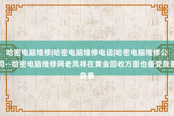 哈密电脑维修|哈密电脑维修电话|哈密电脑维修公司--哈密电脑维修网老凤祥在黄金回收方面也备受良善